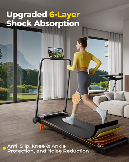 Abonow Walking Pad Treadmill with Handle Bar for Home Office