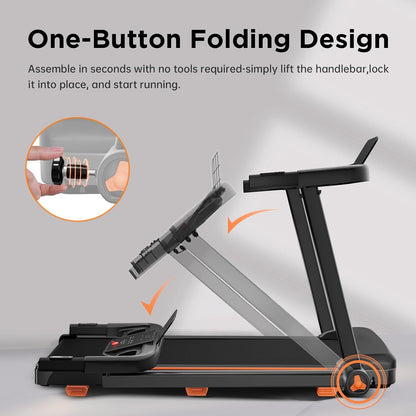 Treadmill with 10%/25% Incline 8.5/10MPH for Office Home Gym