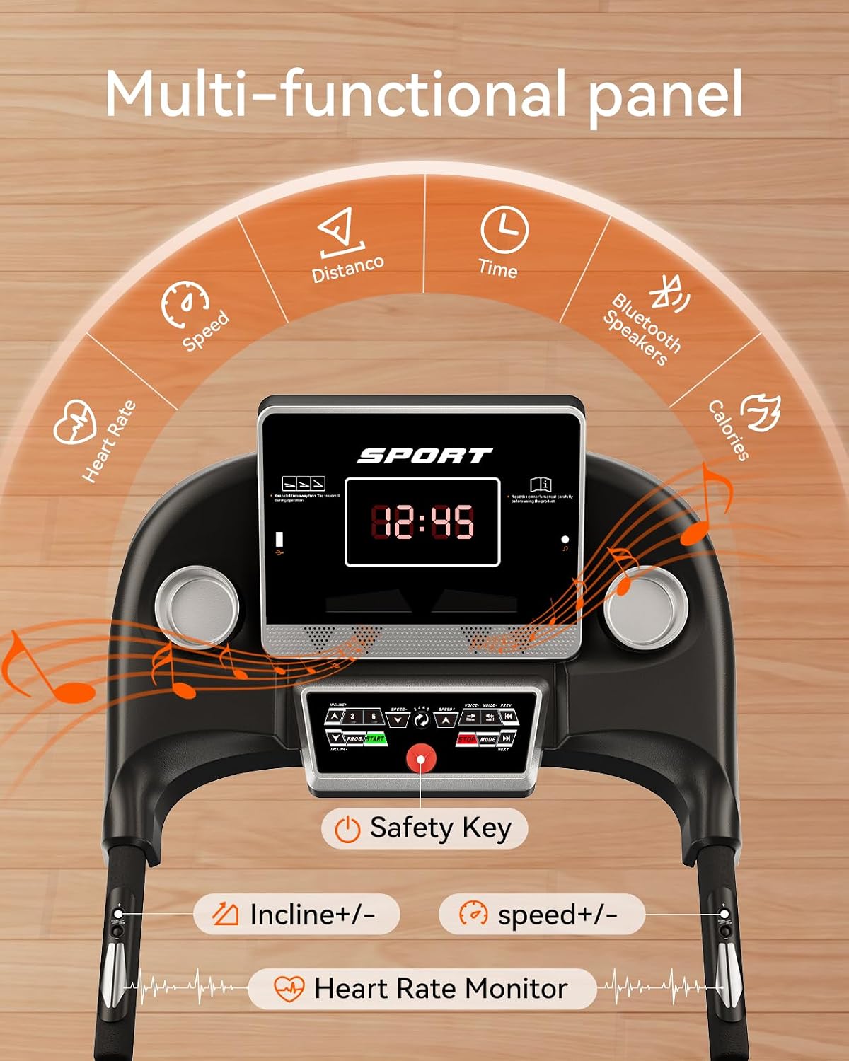 Folding Treadmill for Home with Auto Incline
