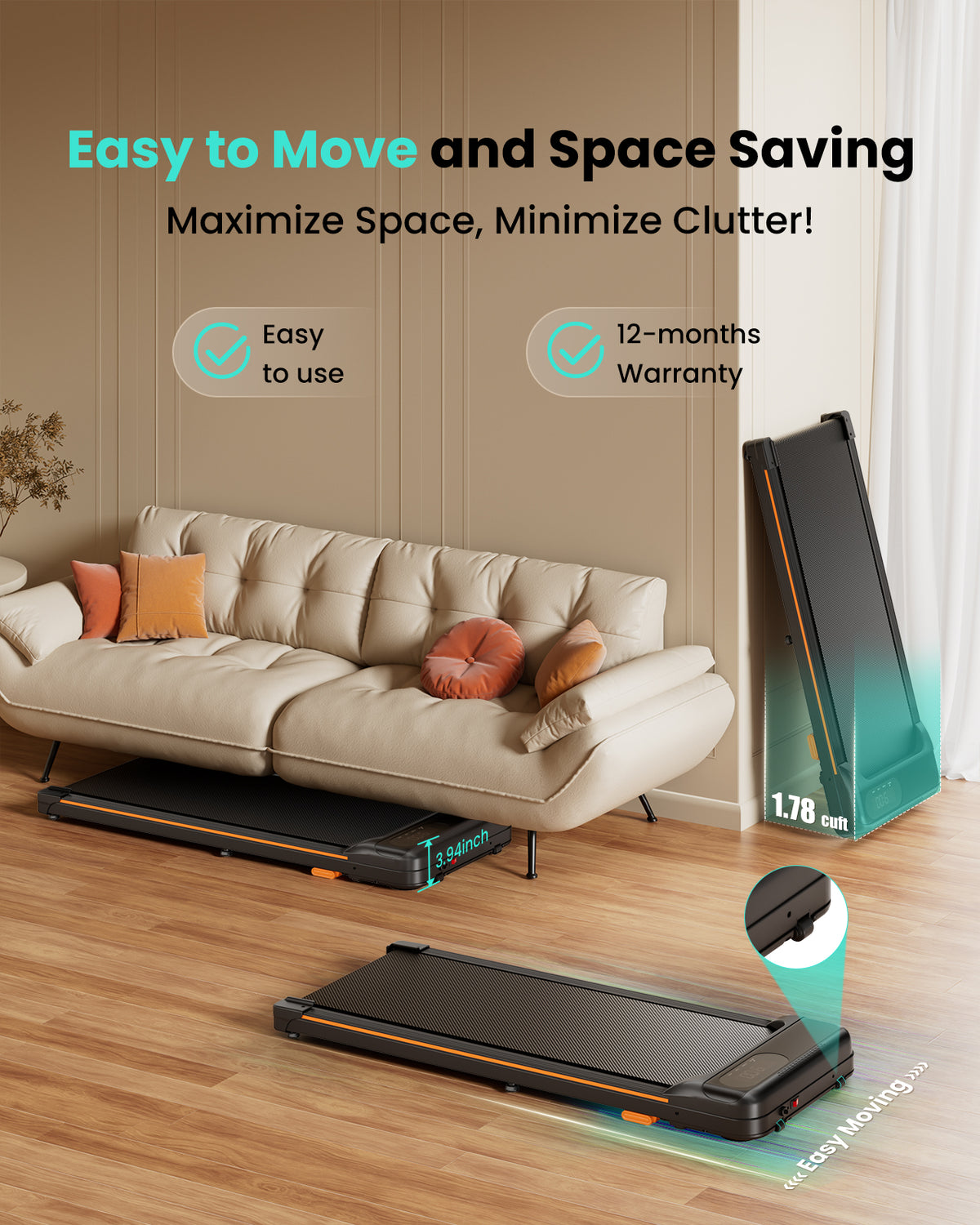 Abonow Walking Pad Under Desk Treadmill for Home Office