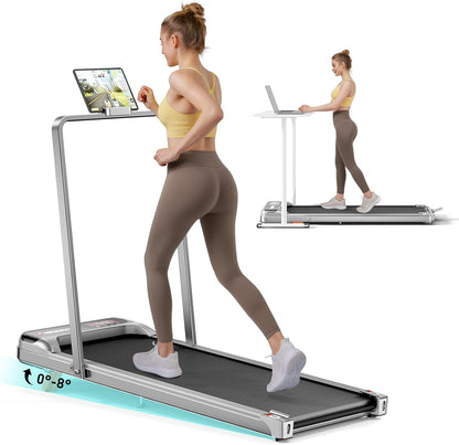 Abonow Walking Pad with Handle Bar - 2 in 1 Under Desk Treadmill