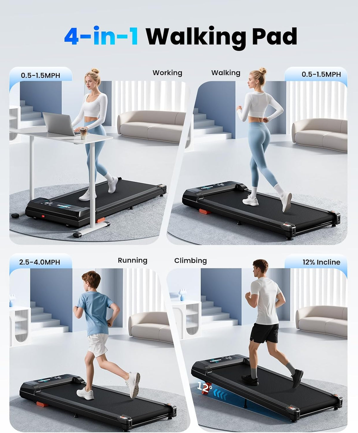 Under Desk Walking Pad Treadmill for Home