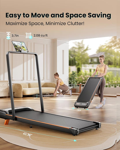 Abonow Walking Pad with Handle Bar - 2 in 1 Under Desk Treadmill