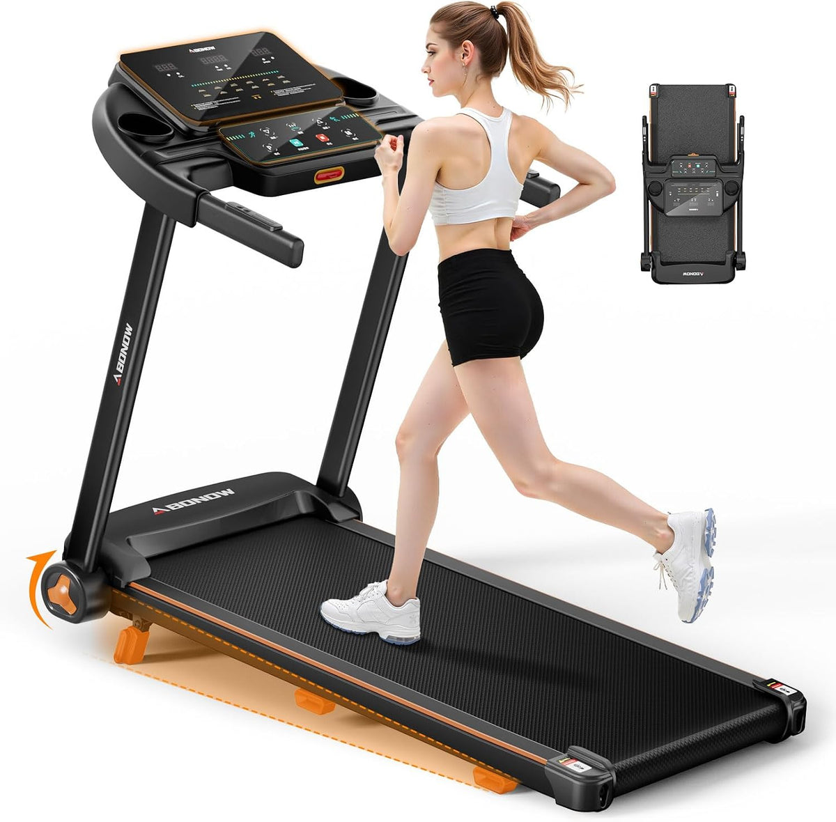 Abonow Foldable Treadmill for Home with Incline - 8.5MPH Max Speed