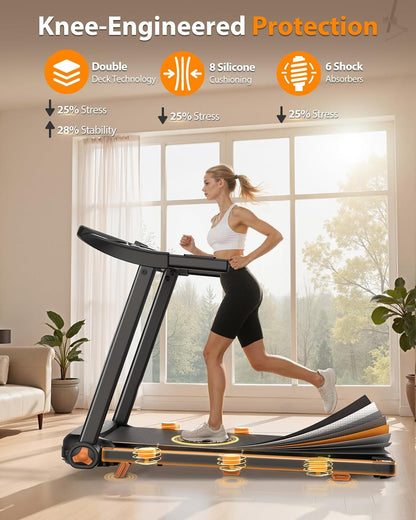 Abonow Foldable Treadmill for Home with Incline - 8.5MPH Max Speed