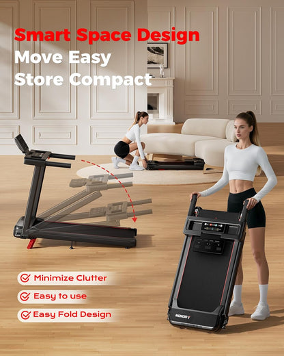 Abonow Foldable Treadmill for Home Small with 12% Incline
