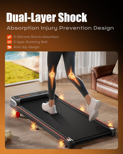 TREAFLOW Walking Pad with 8% Incline, Under Desk Treadmill, 4.0MPH