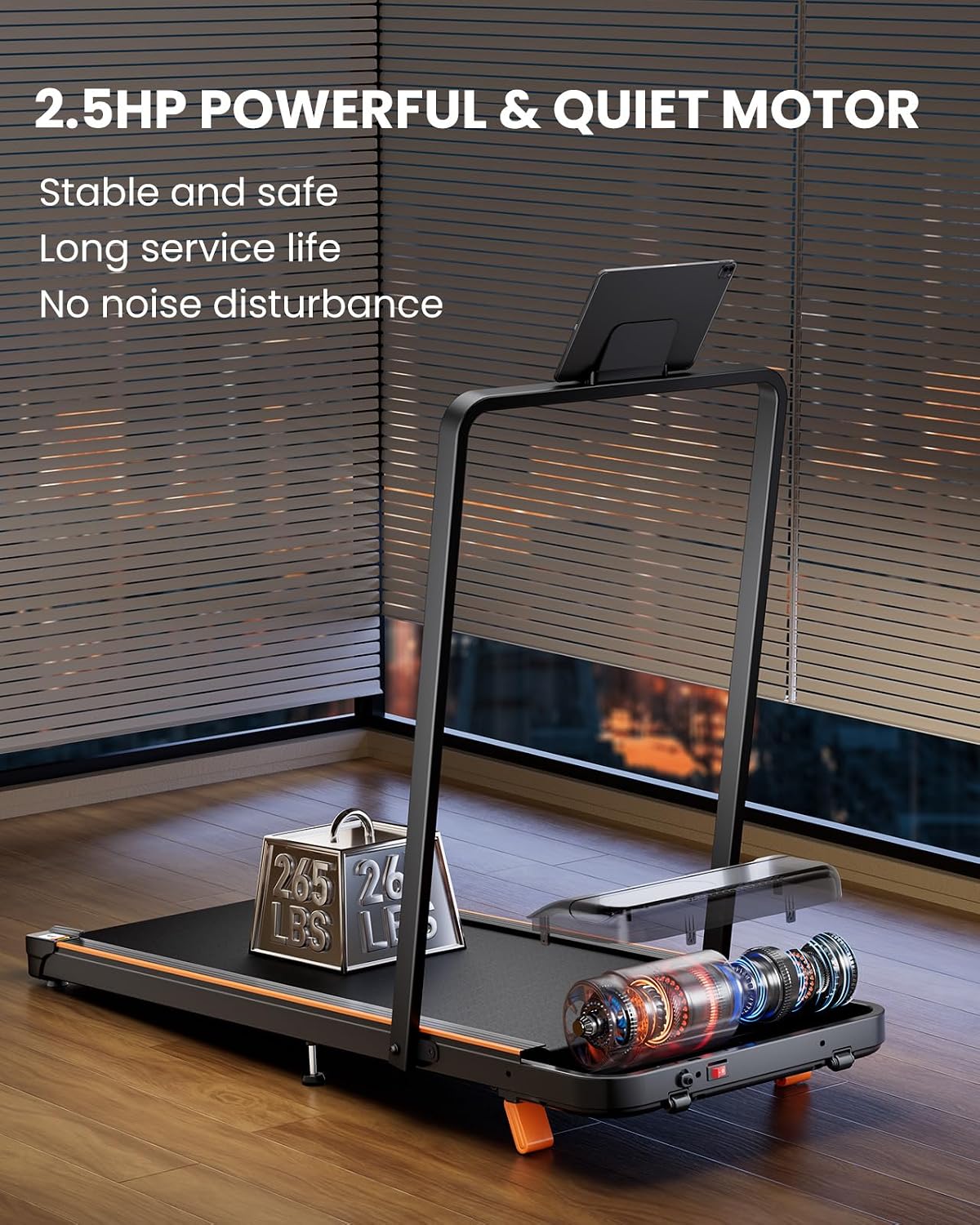 Abonow Walking Pad with Handle Bar - 2 in 1 Under Desk Treadmill