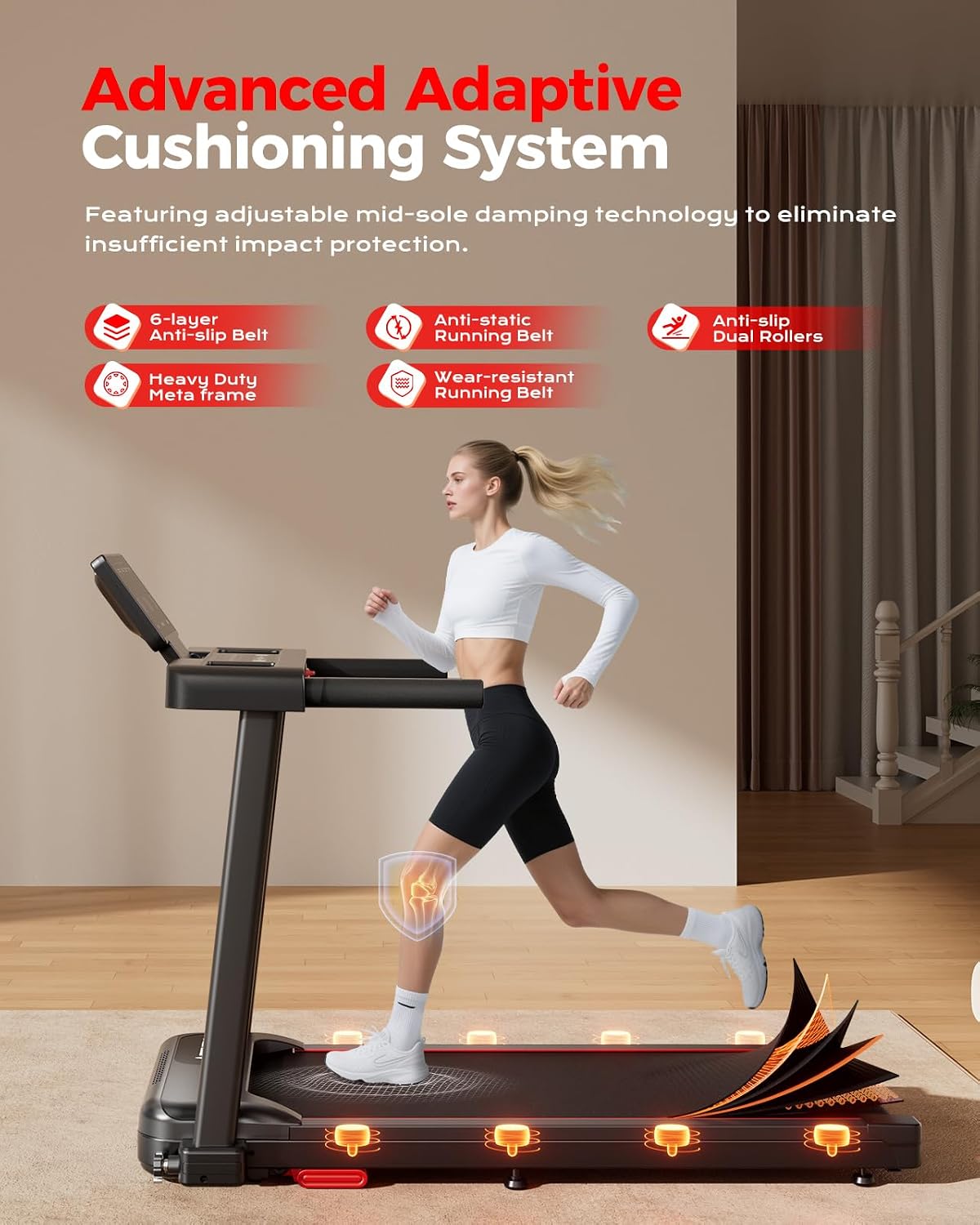 Abonow Foldable Treadmill for Home Small with 12% Incline