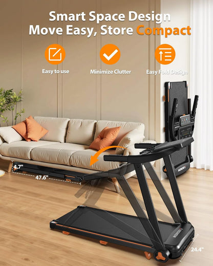 Abonow Foldable Treadmill for Home with Incline - 8.5MPH Max Speed