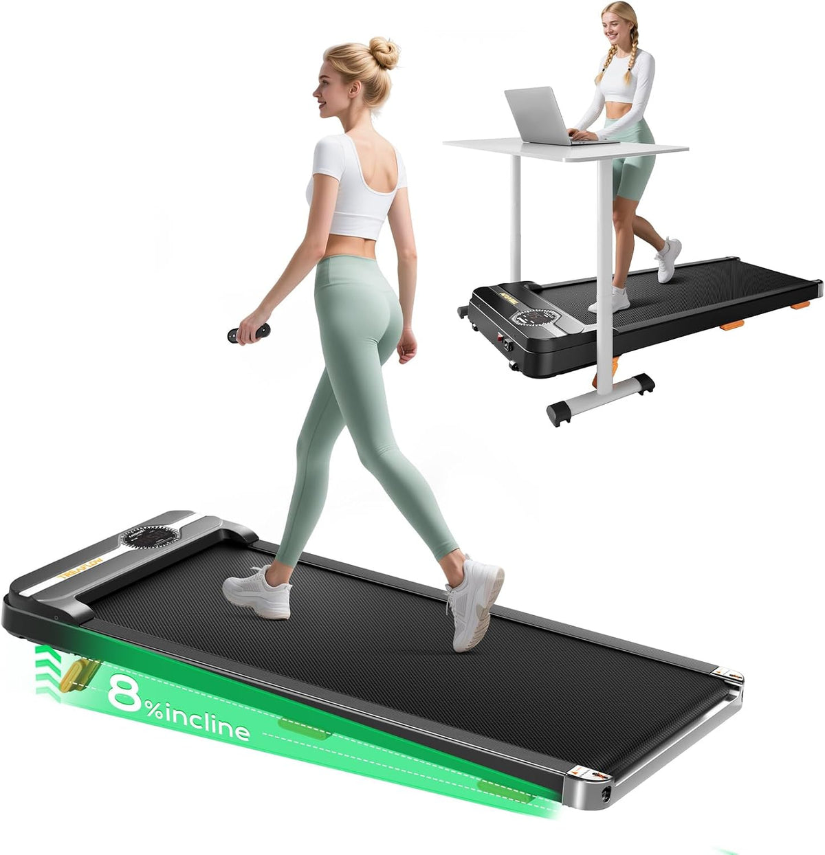 Walking Pad Treadmill, Under Desk Treadmills for Home