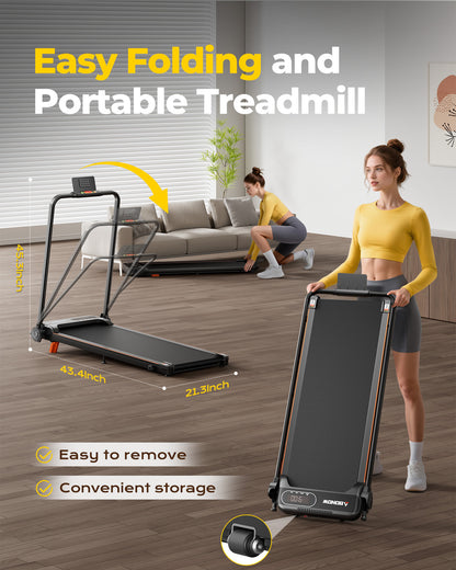 Abonow Walking Pad Treadmill with Handle Bar for Home Office