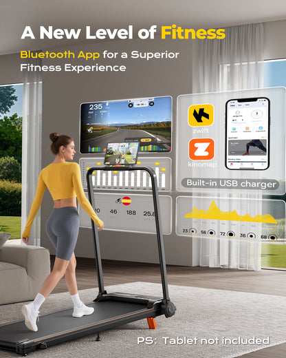 Abonow Walking Pad Treadmill with Handle Bar for Home Office